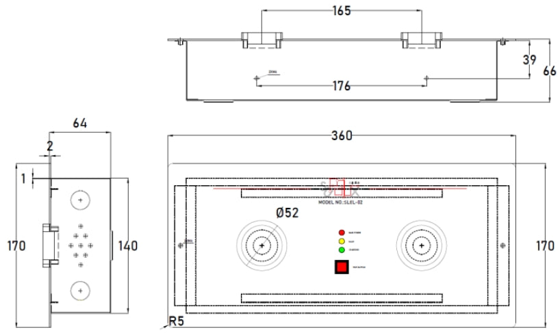 天花式雙頭LED (2x3W)緊急照明燈