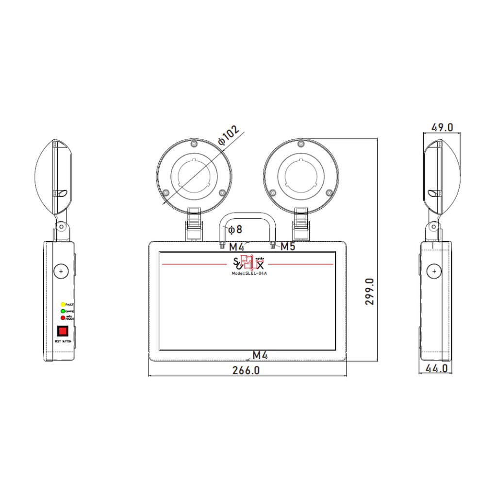 明裝式LED雙頭(2x1W)緊急照明燈(超薄型)