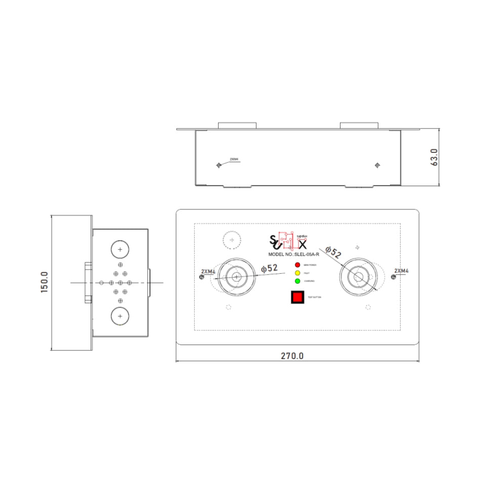 天花式雙頭LED (2x1W)緊急照明燈