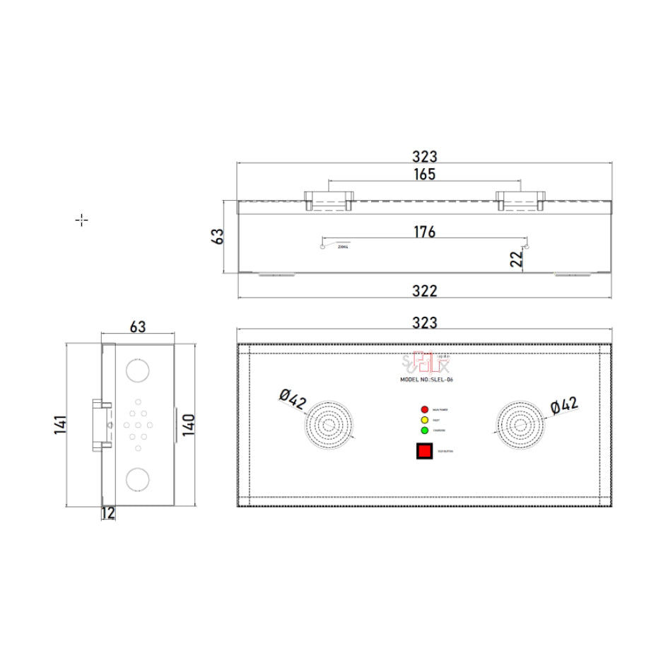 明裝雙頭LED (2x3W)緊急照明燈